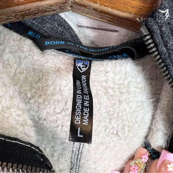 Kuhl Alfpaca Full Zip Fleece Jacket Women’s Size L Beige White Gray Outdoor - Picture 7 of 12